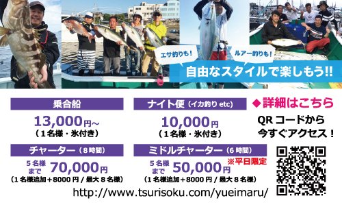 遊漁船 釣り船 和歌山 勇栄丸 様 オリジナル名刺 作成 裏 2018